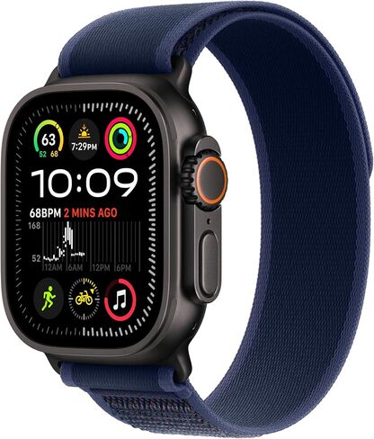 Apple Watch Band - Trail Loop (49mm) - Black with Natural Titanium Finish - M/L in Saudi Arabia