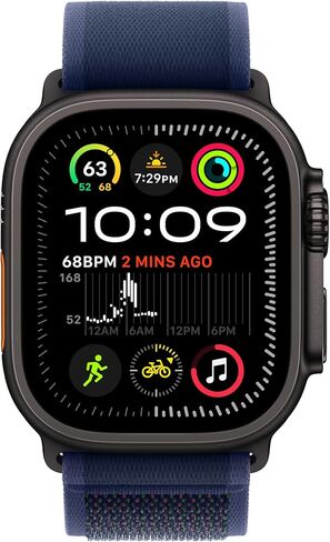 Apple Watch Band - Trail Loop (49mm) - Black with Natural Titanium Finish - M/L in Saudi Arabia