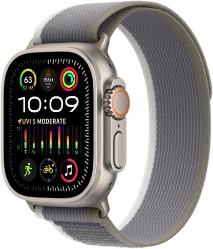 Apple Watch Band - Trail Loop (49mm) - Black with Natural Titanium Finish - M/L in Saudi Arabia