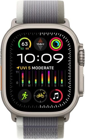 Apple Watch Band - Trail Loop (49mm) - Black with Natural Titanium Finish - M/L in Saudi Arabia