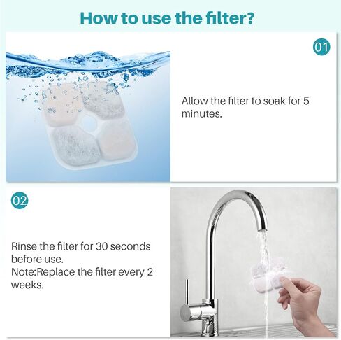 20 Pack Cat Water Fountain Filters for Catit PIXI Drinking Fountain, Fountain Filter Replacement Triple Action Water Filter with Ion Exchange Resin & Activated Carbon, Keep Your Cat Healthy in Saudi Arabia
