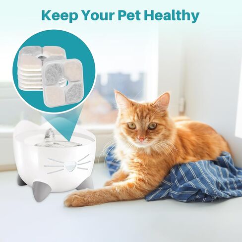20 Pack Cat Water Fountain Filters for Catit PIXI Drinking Fountain, Fountain Filter Replacement Triple Action Water Filter with Ion Exchange Resin & Activated Carbon, Keep Your Cat Healthy in Saudi Arabia