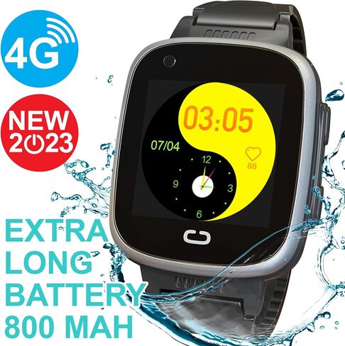2024 أفضل 4G GPS Tracker ساعة هاتف ذكي غير مقفلة للأطفال مع كاميرا Sim ومكالمات فيديو ومتتبع اللياقة البدنية لأعياد الميلاد للأطفال والأولاد والبنات iOS Android الذكي (أسود) in Saudi Arabia