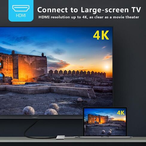 محول USB C إلى HDMI للتبديل، محول AV رقمي متعدد المنافذ 3 منافذ USB C مع USB 3.0، مخرج HDMI 4K ومنفذ شحن PD 100W لأجهزة MacBook Pro وiPad Pro وNintendo Switch وغيرها من أجهزة USB C in Kuwait