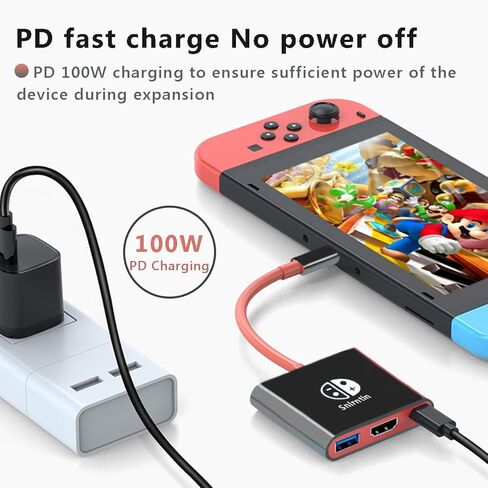 USB C to HDMI Adapter for Switch, 3 Ports USB C Multiport Digital AV Converter with USB 3.0, 4K HDMI Output & PD 100W Charging Port for MacBook Pro, iPad Pro, Nintendo Switch, etc USB C Devices in Kuwait