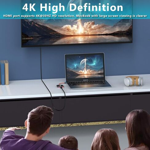 USB C to HDMI Adapter for Switch, 3 Ports USB C Multiport Digital AV Converter with USB 3.0, 4K HDMI Output & PD 100W Charging Port for MacBook Pro, iPad Pro, Nintendo Switch, etc USB C Devices in Kuwait