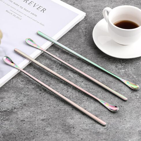 4 قطع من ملعقة طعام الزواحف من فين بيوتي، مقبض طويل من الفولاذ المقاوم للصدأ ملعقة طعام للزواحف متوجة، ملعقة طعام لتحريك الطعام من أجل التنين الملتحي، ملونة in Saudi Arabia