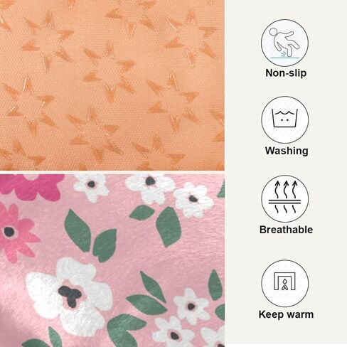 Pink Floral Pet Bed Pad Soft Dog Bed Mat with Anti-Slip Bottom, Machine Washable Crate Pad Mattress for Dog Sleeping in Kuwait
