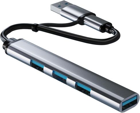 USB C to USB Hub 4 in 1 Multiport Adapter, Aluminum 4 Ports USB C Splitter for Laptop, Compatible with MacBook Pro/Air, iPad Pro, iMac, iPhone 15 Pro/Pro Max in Saudi Arabia