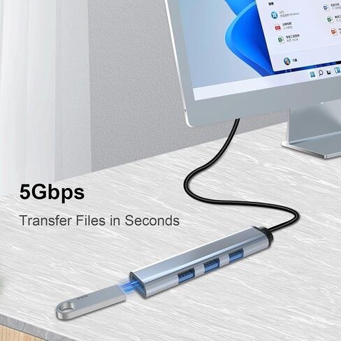 USB C to USB Hub 4 in 1 Multiport Adapter, Aluminum 4 Ports USB C Splitter for Laptop, Compatible with MacBook Pro/Air, iPad Pro, iMac, iPhone 15 Pro/Pro Max in Saudi Arabia