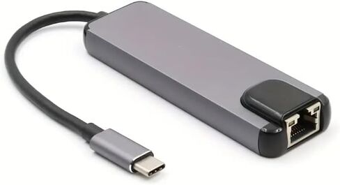 USB C Hub Multiport Adapter Splitter, 5in1, RJ451000 Mbps, 4K HDTV, USB Hub with Ethernet Port, 5 in 1 RJ45 1000 Mbps USB3.0 Aluminum in Saudi Arabia