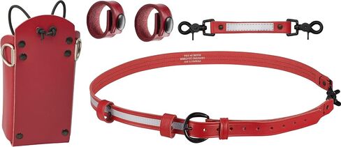 Shield Wallets Reflective Red Leather Firefighter Bundle Anti-Sway Strap for Radio Strap, Radio Strap/Belt, Firefighter's Radio Holder with Black Rivets in Saudi Arabia