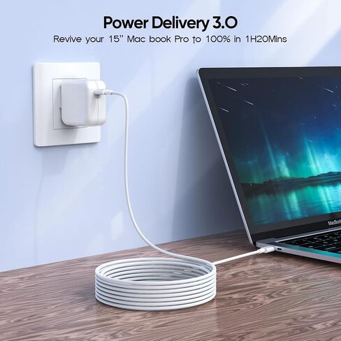 10FT MacBook Pro & MacBook Air 13, 14, 15, 16 inch & iPhone 15 Pro Max Charger Fast Charging, Fast USB C Apple Laptop Charger with 10 Feet USB C to Type C Charge Cable,30W MacBook Air Computer Charger in Saudi Arabia
