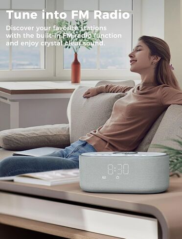 Wireless Charging Alarm Clock Radio: Qi Certified Fast Wireless Charger for iPhone Samsung - 10W Stereo Bluetooth Speaker - Dimmable Digital Clock with FM Radio for Bedroom Pink in Kuwait