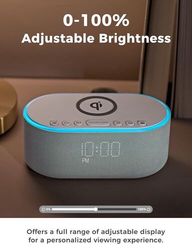 Wireless Charging Alarm Clock Radio: Qi Certified Fast Wireless Charger for iPhone Samsung - 10W Stereo Bluetooth Speaker - Dimmable Digital Clock with FM Radio for Bedroom Pink in Kuwait