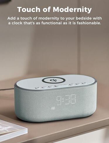 Wireless Charging Alarm Clock Radio: Qi Certified Fast Wireless Charger for iPhone Samsung - 10W Stereo Bluetooth Speaker - Dimmable Digital Clock with FM Radio for Bedroom Pink in Kuwait