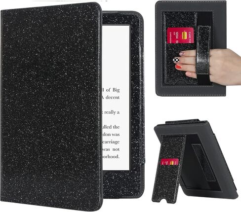 CoBak Case with Stand for Kindle Paperwhite - Durable PU Leather Cover with Auto Sleep Wake, Card Slot, Hand Strap Feature - Fits Kindle Paperwhite 11th Generation 6.8" Signature Edition 2021 Released in Saudi Arabia