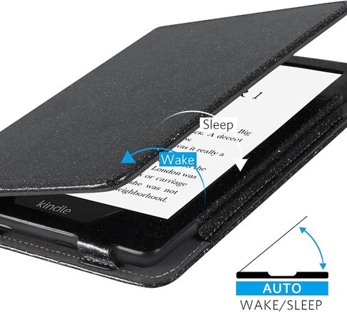CoBak Case with Stand for Kindle Paperwhite - Durable PU Leather Cover with Auto Sleep Wake, Card Slot, Hand Strap Feature - Fits Kindle Paperwhite 11th Generation 6.8" Signature Edition 2021 Released in Saudi Arabia