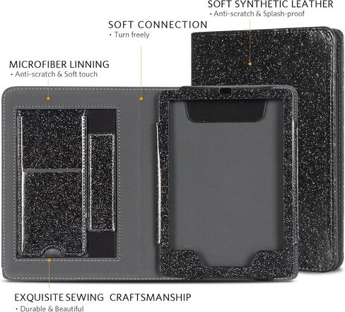 CoBak Case with Stand for Kindle Paperwhite - Durable PU Leather Cover with Auto Sleep Wake, Card Slot, Hand Strap Feature - Fits Kindle Paperwhite 11th Generation 6.8" Signature Edition 2021 Released in Saudi Arabia