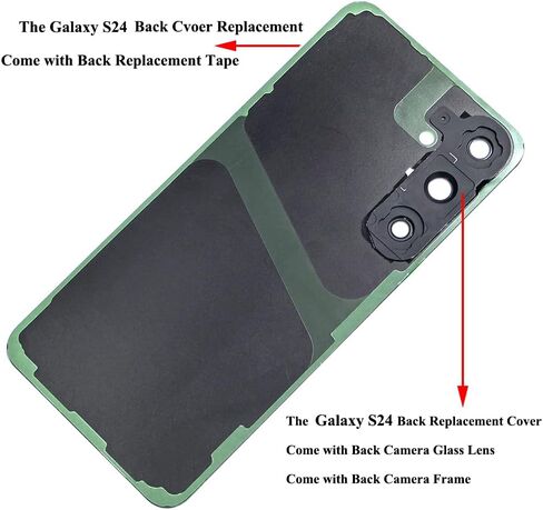 استبدال الغطاء الخلفي لهاتف Galaxy S24 S921U S24 باب زجاجي خلفي لهاتف Samsung Galaxy S24 2024 6.2 بوصة S921N S921W حافظة خلفية لهاتف Galaxy S24 SM-S921U جزء إصلاح الإسكان الخلفي (أسود أونيكس) in Kuwait