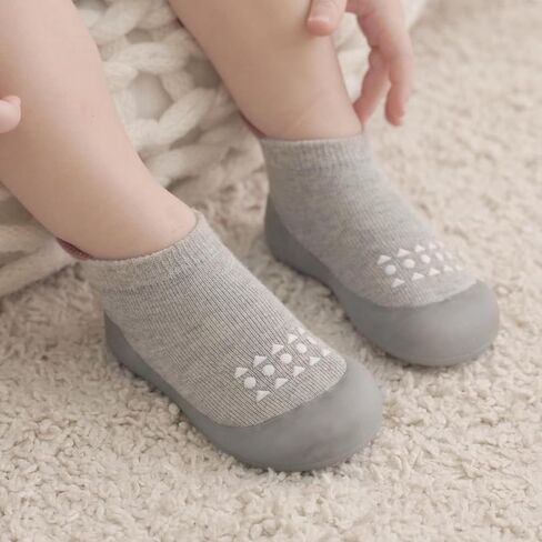 Baby Toddler Sock Shoes Walking Shoes Infant Boys Girls Slippers | Non-Slip Sole,Anti-Collision Rubber Toe,Heel Pull Tab Design for Easy On and Off,Breatnable & High-Elastic Fabric,Lightweight in Saudi Arabia