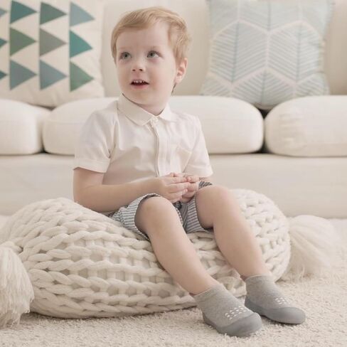 Baby Toddler Sock Shoes Walking Shoes Infant Boys Girls Slippers | Non-Slip Sole,Anti-Collision Rubber Toe,Heel Pull Tab Design for Easy On and Off,Breatnable & High-Elastic Fabric,Lightweight in Saudi Arabia