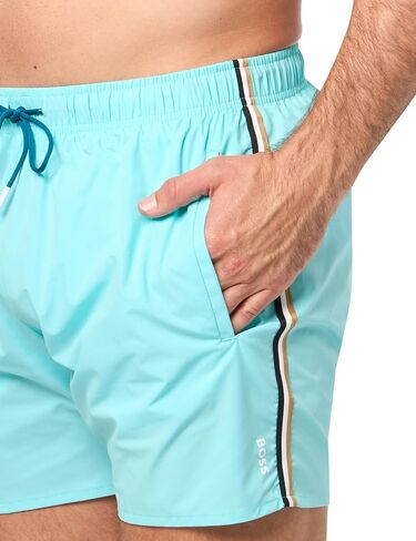 BOSS Men's Standard Solid Swim Trunk with Iconic Side Stripe in Kuwait