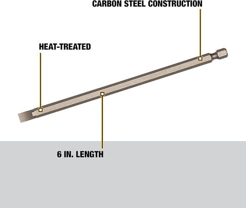DEWALT DW2065 #8 Slotted 6-Inch Power Bit, Silver in Saudi Arabia