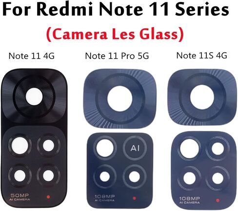 قطعتان من غطاء العدسة الزجاجية للكاميرا الخلفية الخلفية لهاتف Xiaomi Redmi Note 11 Pro 5G 6.67 بوصة 108 ميجابكسل مع مجموعة أدوات لاصقة وإصلاح (نوت 11 برو) in Kuwait
