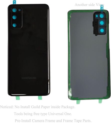 مجموعة أغطية زجاجية خلفية بديلة لهاتف Galaxy s20 لهاتف Samsung Galaxy S20 SM-G980 SM-G981 مقاس 6.2 بوصة - أسود كوني (لا يناسب إصدار Galaxy s20 Plus) in Kuwait