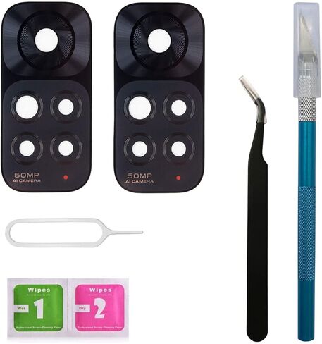 قطعتان من غطاء العدسة الزجاجية للكاميرا الخلفية الخلفية لهاتف Xiaomi Redmi Note 11 Pro 5G 6.67 بوصة 108 ميجابكسل مع مجموعة أدوات لاصقة وإصلاح (نوت 11 برو) in Kuwait