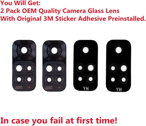 قطعتان من غطاء العدسة الزجاجية للكاميرا الخلفية الخلفية لهاتف Xiaomi Redmi Note 11 Pro 5G 6.67 بوصة 108 ميجابكسل مع مجموعة أدوات لاصقة وإصلاح (نوت 11 برو) in Kuwait