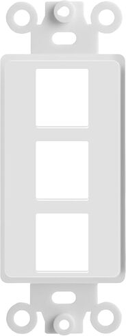Big-A - 25 Pack 4 Port Decora Wall Plate 1-Gang Keystone Decora Insert, Jack Single Gang Decora Wall Plate - White in Saudi Arabia