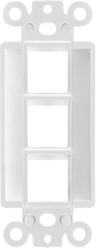 Big-A - 25 Pack 4 Port Decora Wall Plate 1-Gang Keystone Decora Insert, Jack Single Gang Decora Wall Plate - White in Saudi Arabia