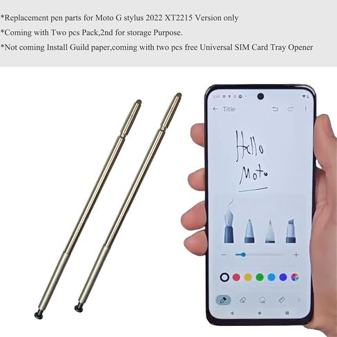 [عبوة أقلام مكونة من قطعتين] لقلم Moto g Stylus (5G) 2022 البديل، قطع غيار قلم XT2215 لـ Moto-rola Moto G Stylus (5G) 2022 XT2215 XT2215-1 XT2215-4 6.8 بوصة (أزرق فولاذي) in Saudi Arabia