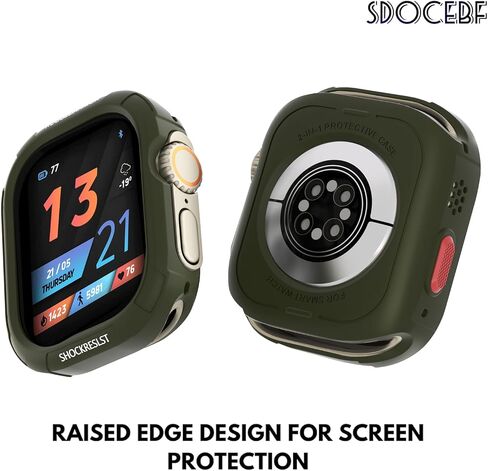Bumper Case for Apple Watch Series Ultra 2 Ultra 49mm, Ultra Thin Soft TPU Shockproof Case Cover Bumper Protector for iWatch Accessories (No Screen Protector) 49mm in Saudi Arabia