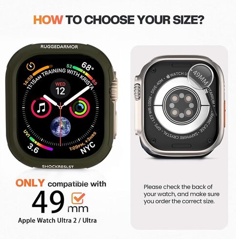 Bumper Case for Apple Watch Series Ultra 2 Ultra 49mm, Ultra Thin Soft TPU Shockproof Case Cover Bumper Protector for iWatch Accessories (No Screen Protector) 49mm in Saudi Arabia
