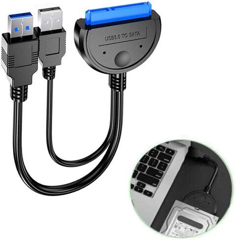 1 قطعة USB 3.0 إلى 2.5 "SATA III محول القرص الصلب 2.5 بوصة SSD HDD محول مع كابل بيانات منفذ USB مزدوج دعم UASP in Kuwait