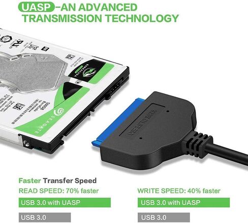 1 قطعة USB 3.0 إلى 2.5 "SATA III محول القرص الصلب 2.5 بوصة SSD HDD محول مع كابل بيانات منفذ USB مزدوج دعم UASP in Kuwait