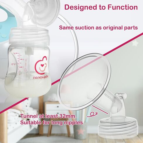 Nenesupply Handsfree Wearable Breast Milk Collection Cups Compatible with Spectra S1 S2 Baby Buddha Momcozy V1 Lansinoh Pumps 24mm Silicone Flanges Replacement for Spectra Pump Parts 19mm 21mm inserts in Kuwait