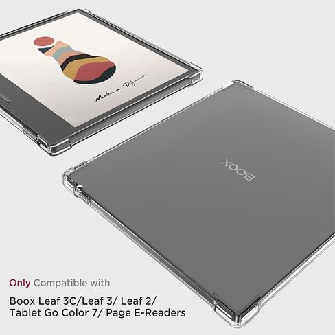 Miimall Clear Case for Boox Leaf 2/3/3 C/Boox Tablet Go Color 7/Boox Page Non-Yellowing, Full Coverage Corner Air-Cushion TPU Soft Shockproof Protective Case for Boox Leaf 3 eReader 7 Inch, Clear in Saudi Arabia