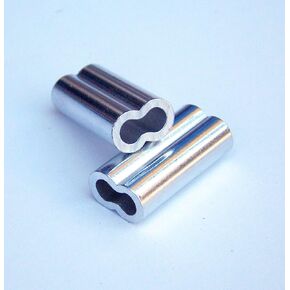 Aluminum Double Barrel Crimp Sleeves 2.0mm x 18mm - 100 Pieces
