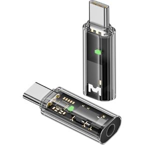 QIANRENON USB C to 3.5mm Headphone Adapter USB Type C Male to 3.5mm 1/8 TRRS Female Audio Connector USB C to 4 Pole 3.5mm Headset Converter, Compatible CTIA OMTP, for Smartphone Car Audio, 2Pcs