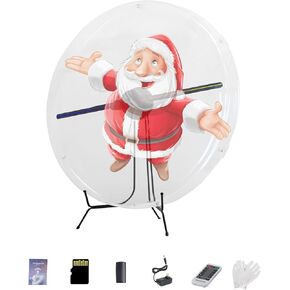 45CM 3D Hologram Fan with Cover, 3D Hologram Projector HD LED Resolution Advertising Display with Remote and Bluetooth and WiFi,700 Video Library and for Business,Bar,Christmas Tree