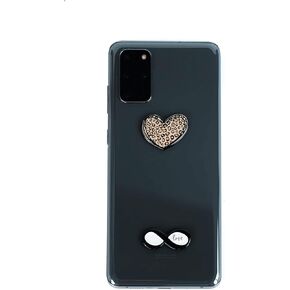 Metal Charm Stickers for Cell Phone Cases. Heart and Infinity Set of 2 Reusable & Removable Leaves No Residue. Leopard Print Heart and Love- Infinity Symbol. (Leopard Heart Infinity Love)