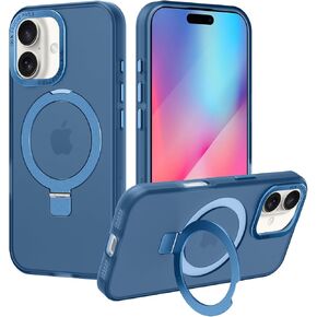 Magnetic Phone Case for iPhone 16 Pro Case Hot Pink [Compatible with MagSafe] Anti-Slip and Drop-Proof Protective Cover with 360° Ring Stand Exclusively Designed for iPhone 16 Pro, Hot Pink