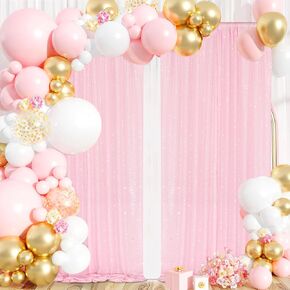 Gold Sequin Backdrop Curtain 2 Pcs 5FTx10FT Panels Stage Background for Wedding Party Drapes Decorations