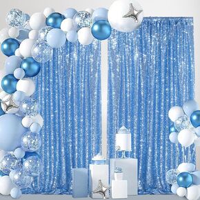Gold Sequin Backdrop Curtain 2 Pcs 5FTx10FT Panels Stage Background for Wedding Party Drapes Decorations