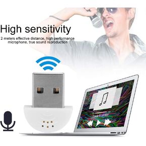 Portable USB Mini Studio Speech Microphone, Recording Audio MIC Adapter, 2 Meters Effective Distance, for Computer PC (White)