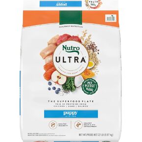 Nutro Ultra High Protein Dry Puppy Food, Trio of Proteins from Chicken, Lamb and Salmon, 22 lb. Bag